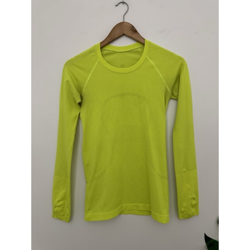 lululemon Swiftly Tech Long-Sleeve Shirt 2.0 Waist Length Mustard Yellow‎ Size 4